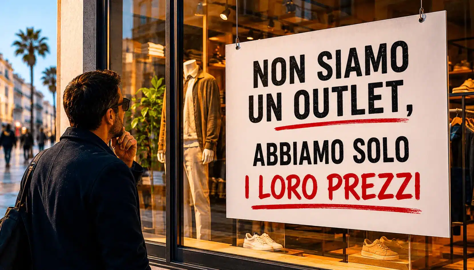 errore sconti: cartello negozio viareggio